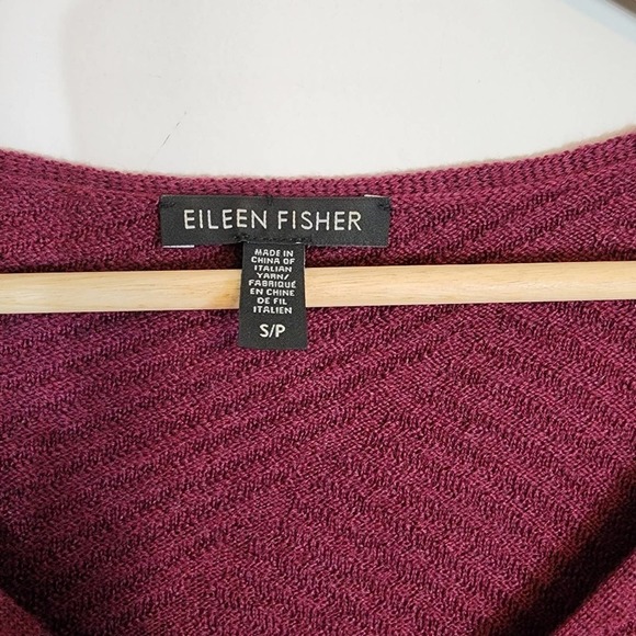 Eileen Fisher 100% Merino Wool Textured V Neck Shift Sweater Dress SZ Small - Picture 2 of 9